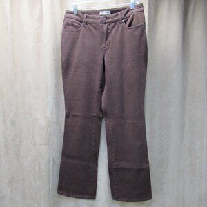 Coldwater Creek Brown Knit Denim Boot Cut Pants Size 8
